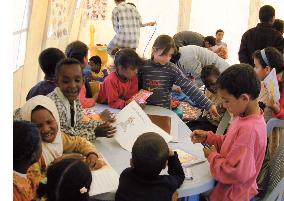 Children at Jordanian refugee camp